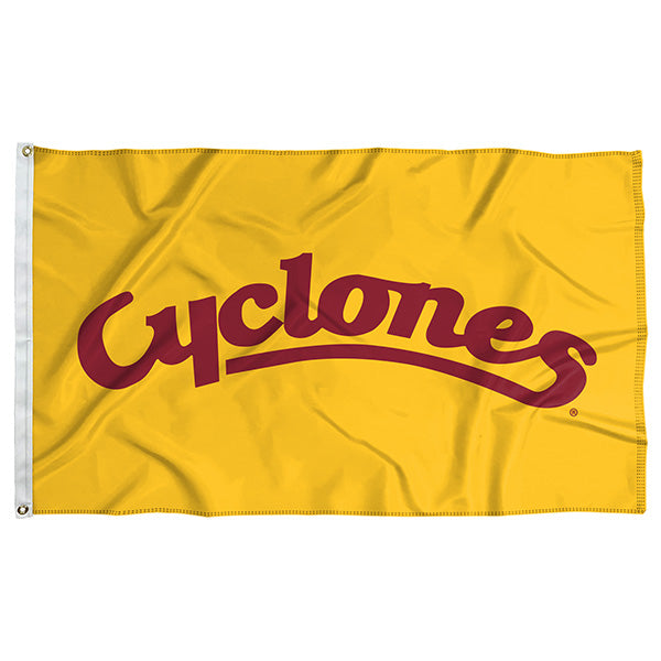 Iowa State Gold Cyclones Script Flag